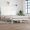 Estructura de cama de madera maciza blanca 135x190 cm