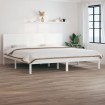 Estructura de cama madera maciza blanco Supe King 180x200 cm