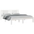 Estructura de cama madera maciza blanca King Size 150x200