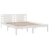 Estructura de cama madera maciza blanca King Size 150x200