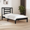 Estructura de cama madera maciza de pino negra 100x200 cm