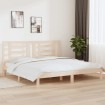 Estructura de cama de madera maciza de pino 200x200 cm