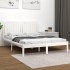 Estructura de cama madera maciza blanca King Size 150x200