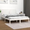 Estructura de cama madera maciza blanca King Size 150x200 cm