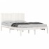 Estructura de cama madera maciza blanca King Size 150x200