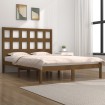 Estructura de cama madera maciza de pino marrón miel 200x200 cm