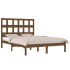 Estructura de cama madera maciza de pino marrón miel 200x200