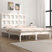 Estructura de cama de madera maciza de pino blanco 140x190 cm