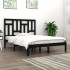 Estructura de cama madera maciza negra 120x190