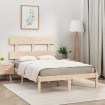 Estructura de cama madera maciza 140x190 cm