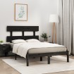 Estructura de cama madera maciza negra 120x190 cm