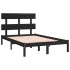 Estructura de cama madera maciza negra 120x190