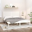 Estructura de cama madera maciza blanco Supe King 180x200 cm