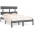 Estructura de cama de madera maciza gris 120x200