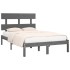 Estructura de cama de madera maciza gris 120x200