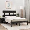 Estructura de cama de madera maciza de pino negra 160x200 cm