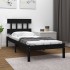 Estructura de cama madera maciza individual negra 75x190