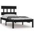 Estructura de cama madera maciza individual negra 75x190