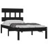 Estructura de cama madera maciza individual negra 75x190