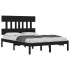 Estructura de cama madera maciza negra 120x200