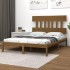 Estructura de cama madera maciza de pino marrón miel 200x200