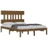 Estructura de cama madera maciza de pino marrón miel 200x200