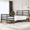 Estructura de cama de madera maciza de pino gris 140x190 cm