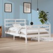 Estructura de cama madera maciza de pino blanco 120x200 cm