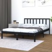 Estructura de cama madera maciza de pino negra 150x200 cm