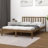 Estructura de cama madera maciza de pino marrón miel 200x200