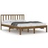 Estructura de cama madera maciza de pino marrón miel 200x200