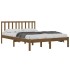 Estructura de cama madera maciza de pino marrón miel 200x200