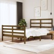 Estructura cama madera maciza marrón miel King Size 150x200 cm