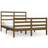 Estructura cama madera maciza marrón miel King Size 150x200