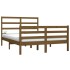 Estructura cama madera maciza marrón miel King Size 150x200