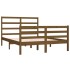 Estructura cama madera maciza marrón miel King Size 150x200