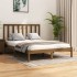 Estructura de cama madera maciza de pino marrón miel 120x200