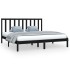 Estructura de cama madera maciza Super King negra 180x200