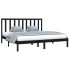 Estructura de cama madera maciza Super King negra 180x200