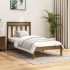 Estructura de cama madera maciza marrón miel 100x200