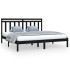 Estructura de cama madera maciza negro Supe King 180x200