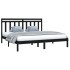 Estructura de cama madera maciza negro Supe King 180x200