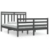 Estructura de cama de madera maciza gris 140x200