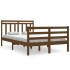 Estructura de cama doble madera maciza marrón miel 120x190