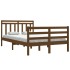 Estructura de cama doble madera maciza marrón miel 120x190