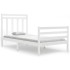 Estructura de cama madera maciza blanca 100x200