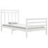 Estructura de cama madera maciza blanca 100x200