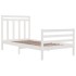 Estructura de cama madera maciza blanca 100x200