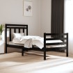 Estructura de cama madera maciza de pino negra 90x200 cm