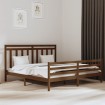 Estructura de cama madera maciza de pino marrón miel 200x200 cm